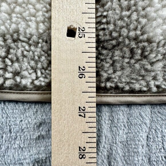 ABERCROMBIE Fleece Pullover Jacket Women’s S Grey Buffalo Plaid Kangaroo Pocket - Picture 5 of 12